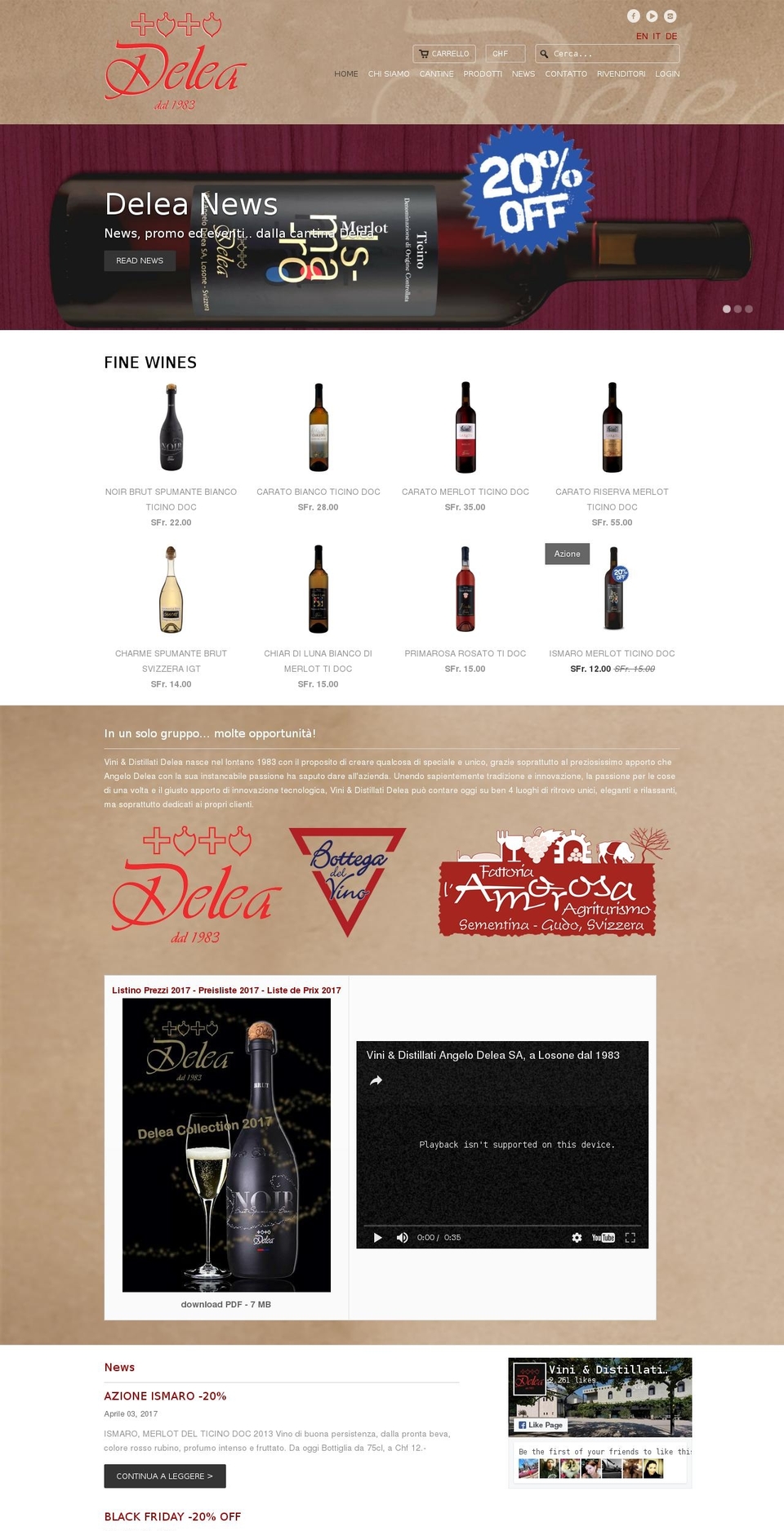 deleavini.com shopify website screenshot