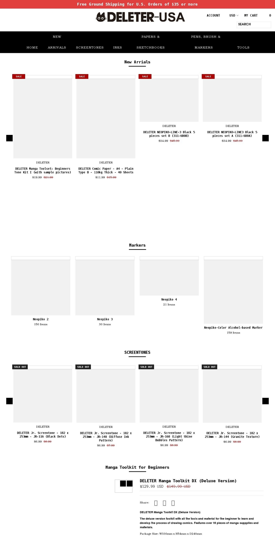 deleter-usa.com shopify website screenshot