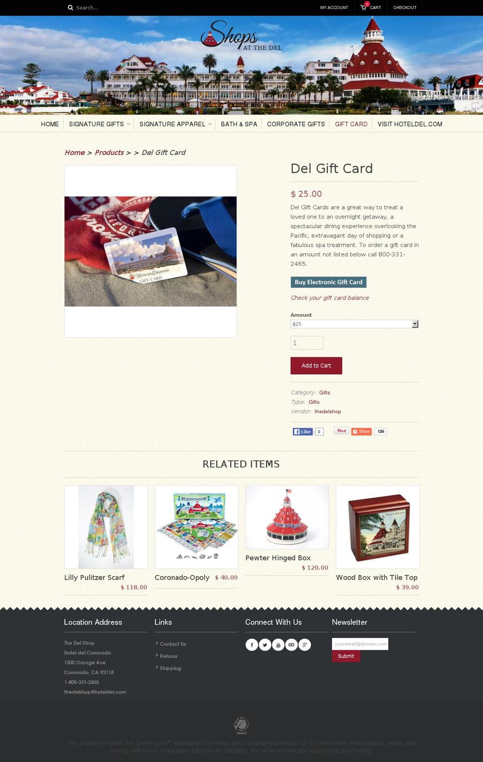 delgiftcard.com shopify website screenshot