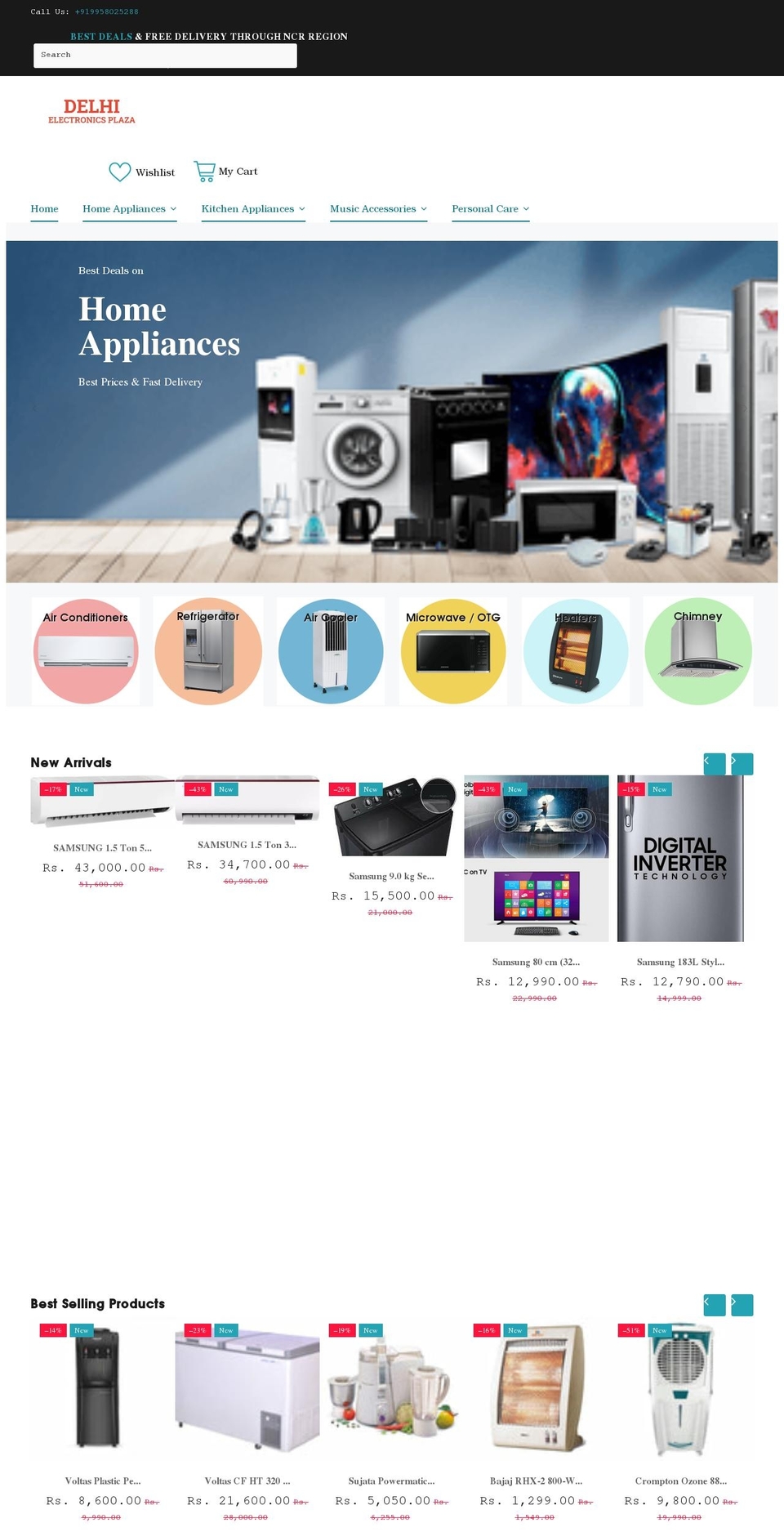 delhielectronicsplaza.com shopify website screenshot