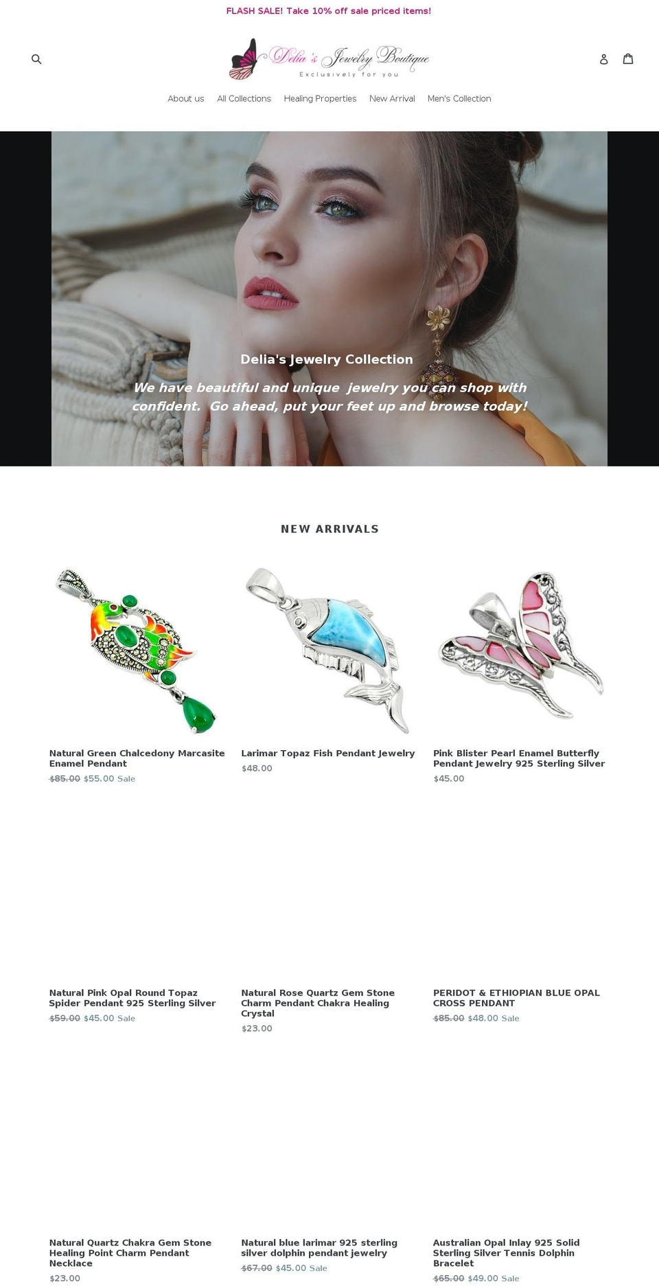 deliajewelry.com — Shopify storefront screenshot