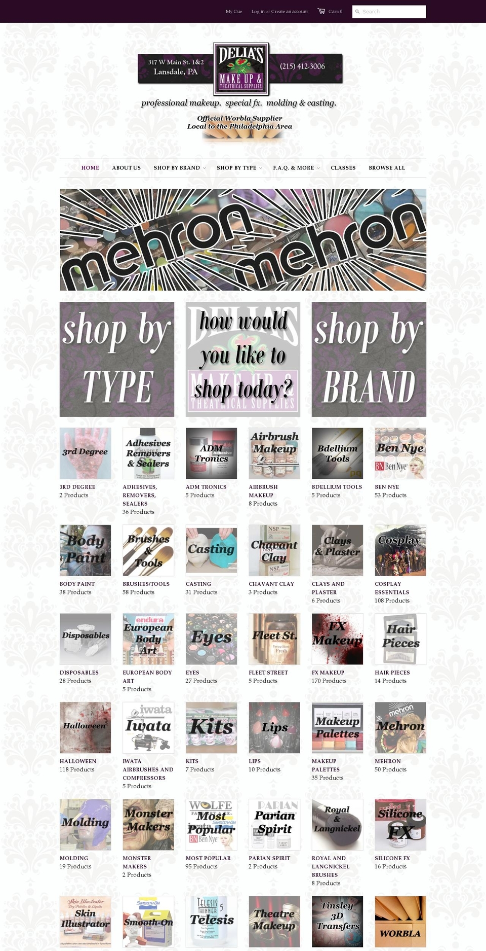 deliasmakeup.com shopify website screenshot