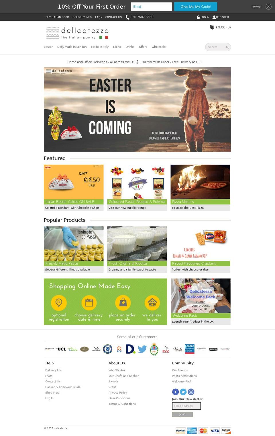 delicatezza.co.uk shopify website screenshot