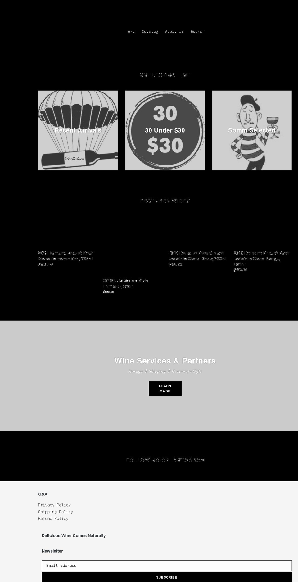 delicious-wine.com shopify website screenshot
