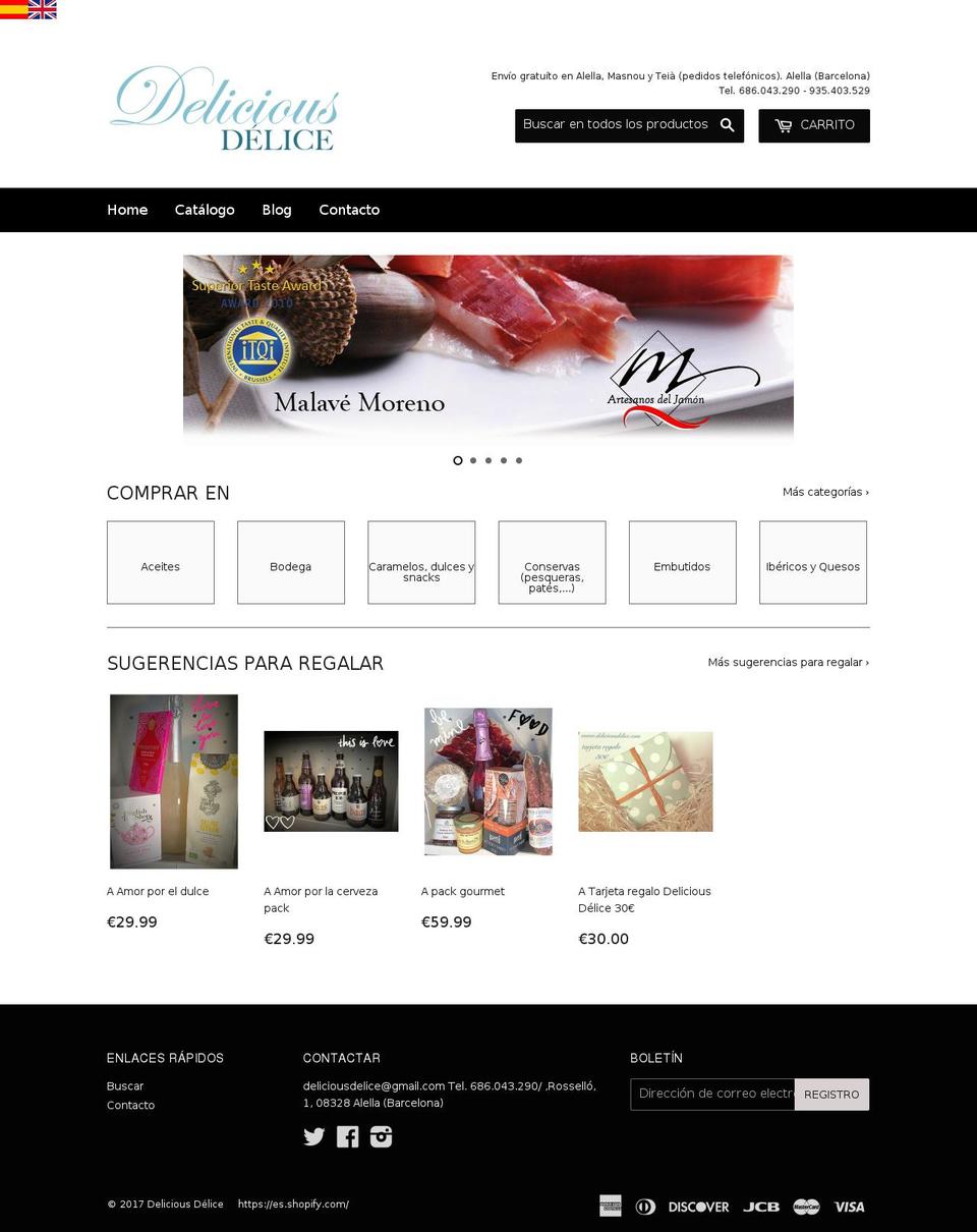 deliciousdelice.com shopify website screenshot