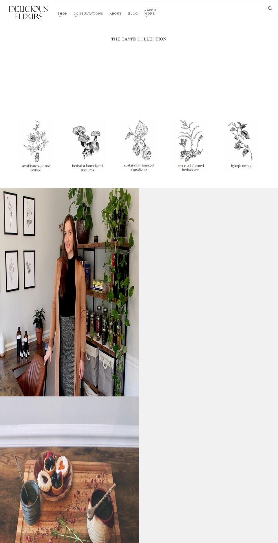 deliciouselixirs.com shopify website screenshot