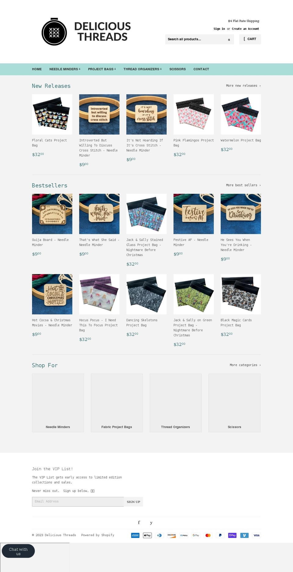 deliciousthreads.com shopify website screenshot
