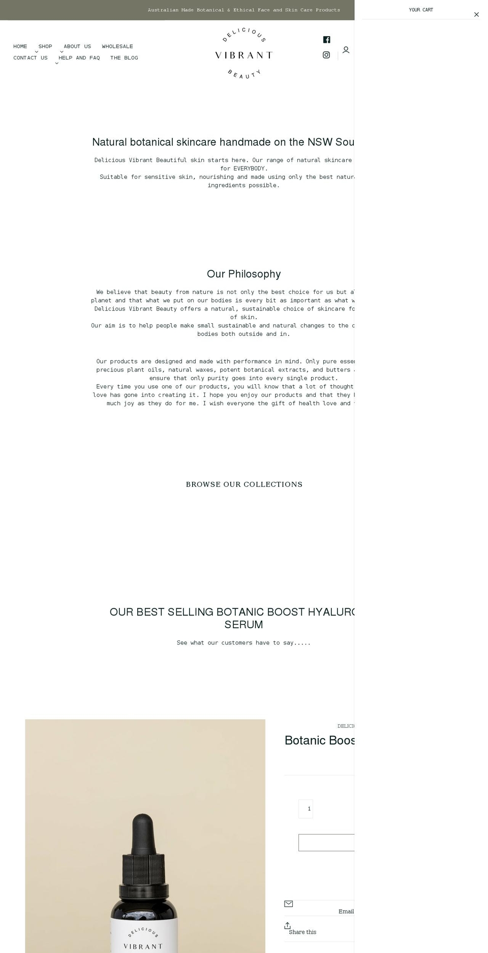 deliciousvibrantbeauty.com.au shopify website screenshot