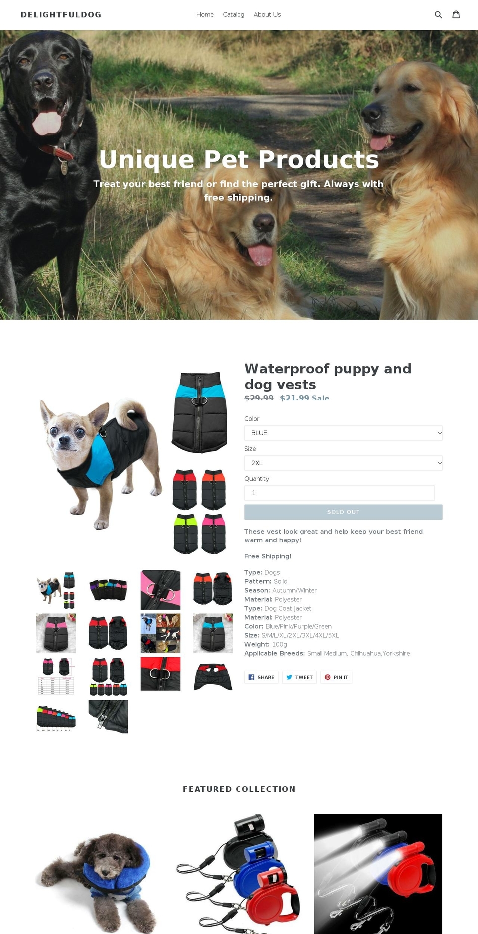 delightfuldogsupplies.com — Shopify storefront screenshot