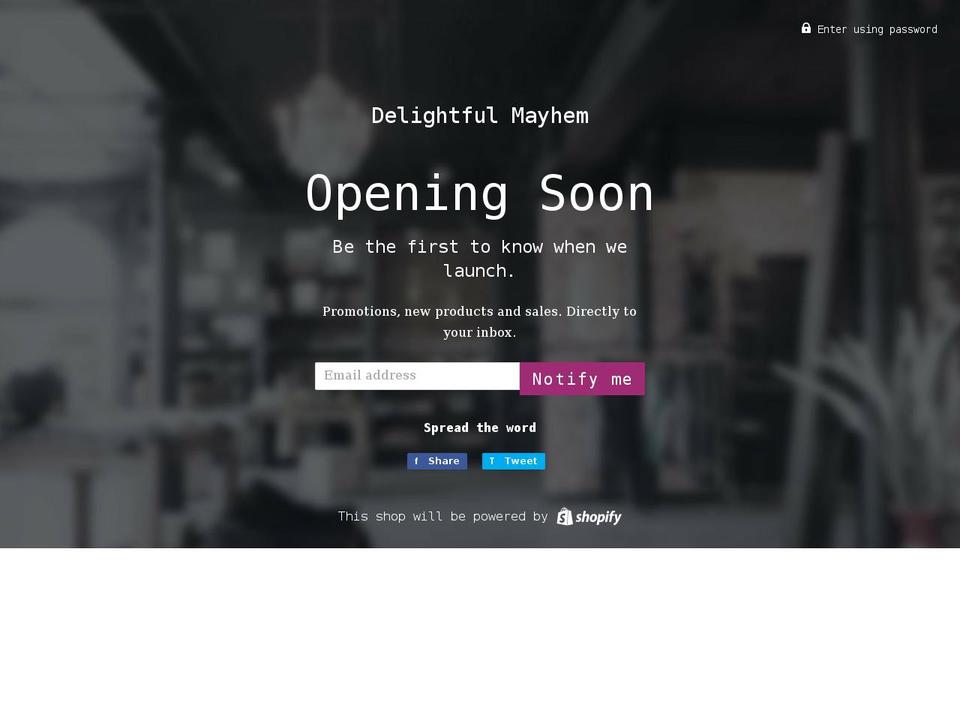 delightfulmayhem.com shopify website screenshot