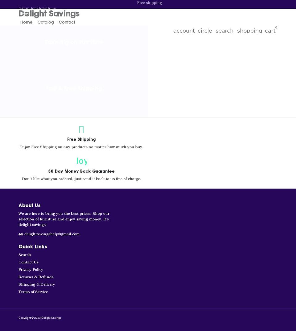 delightsavings.com shopify website screenshot