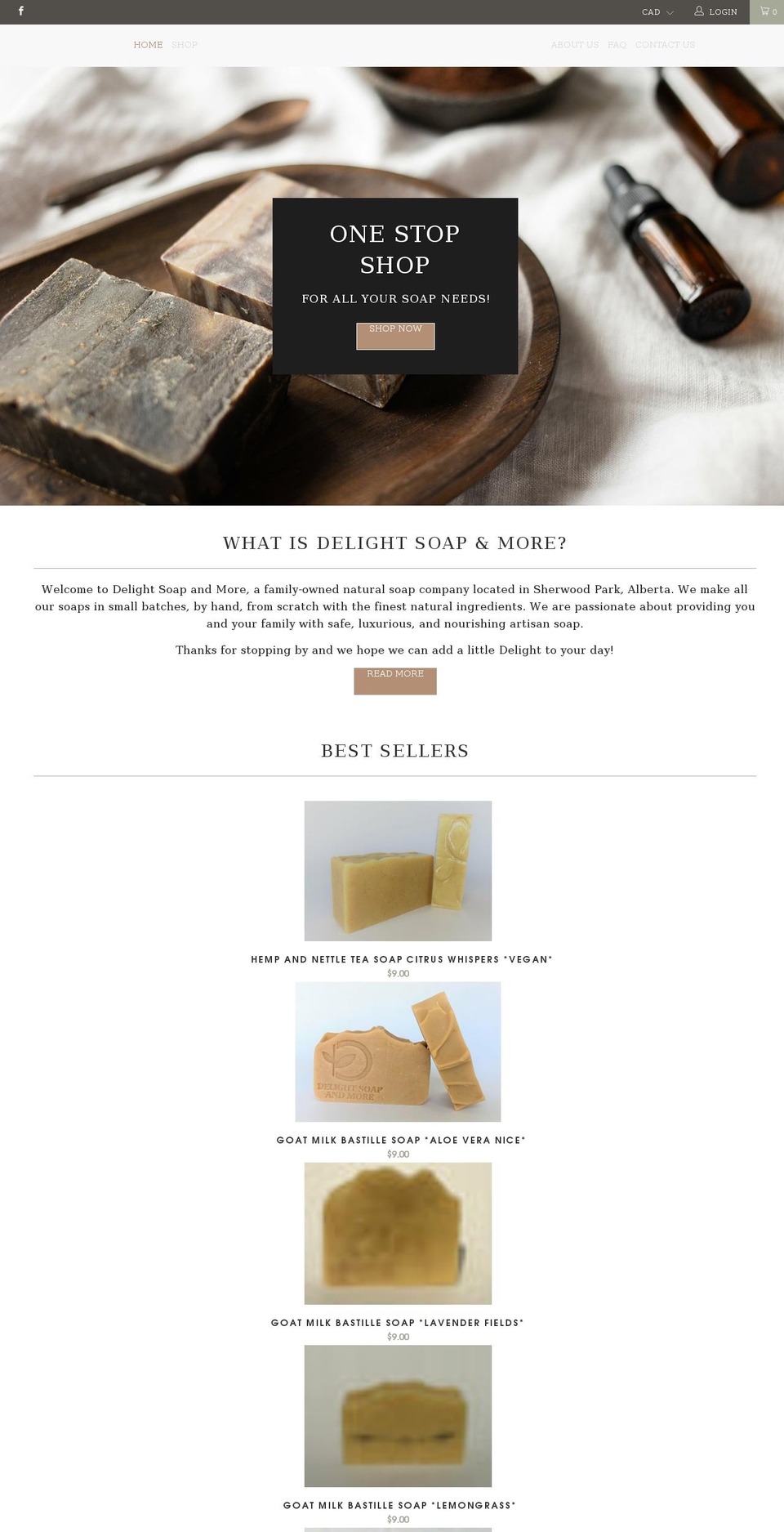 delightsoapandmore.com shopify website screenshot