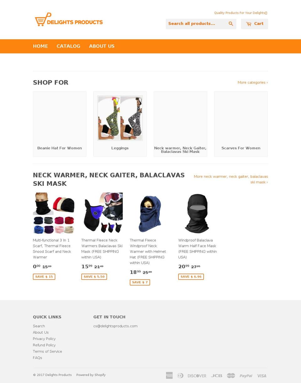 delightsproducts.com shopify website screenshot