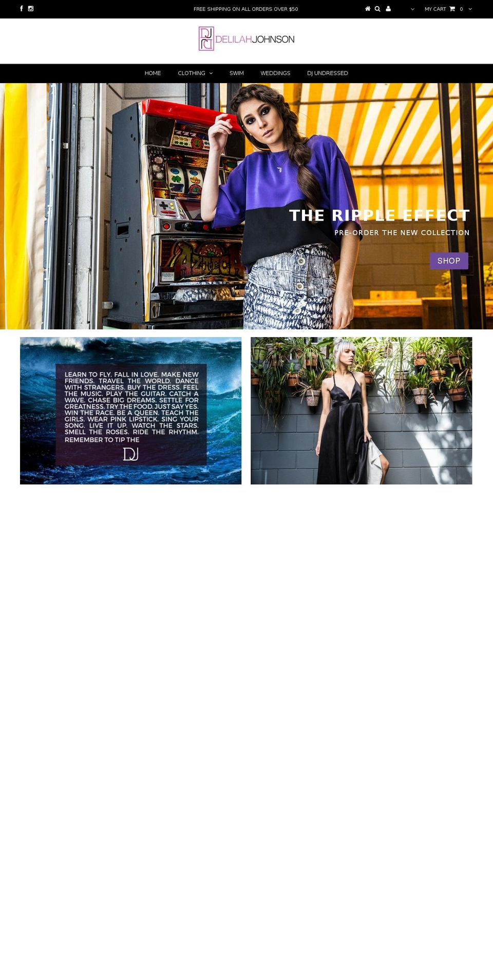 delilahjohnson.com shopify website screenshot