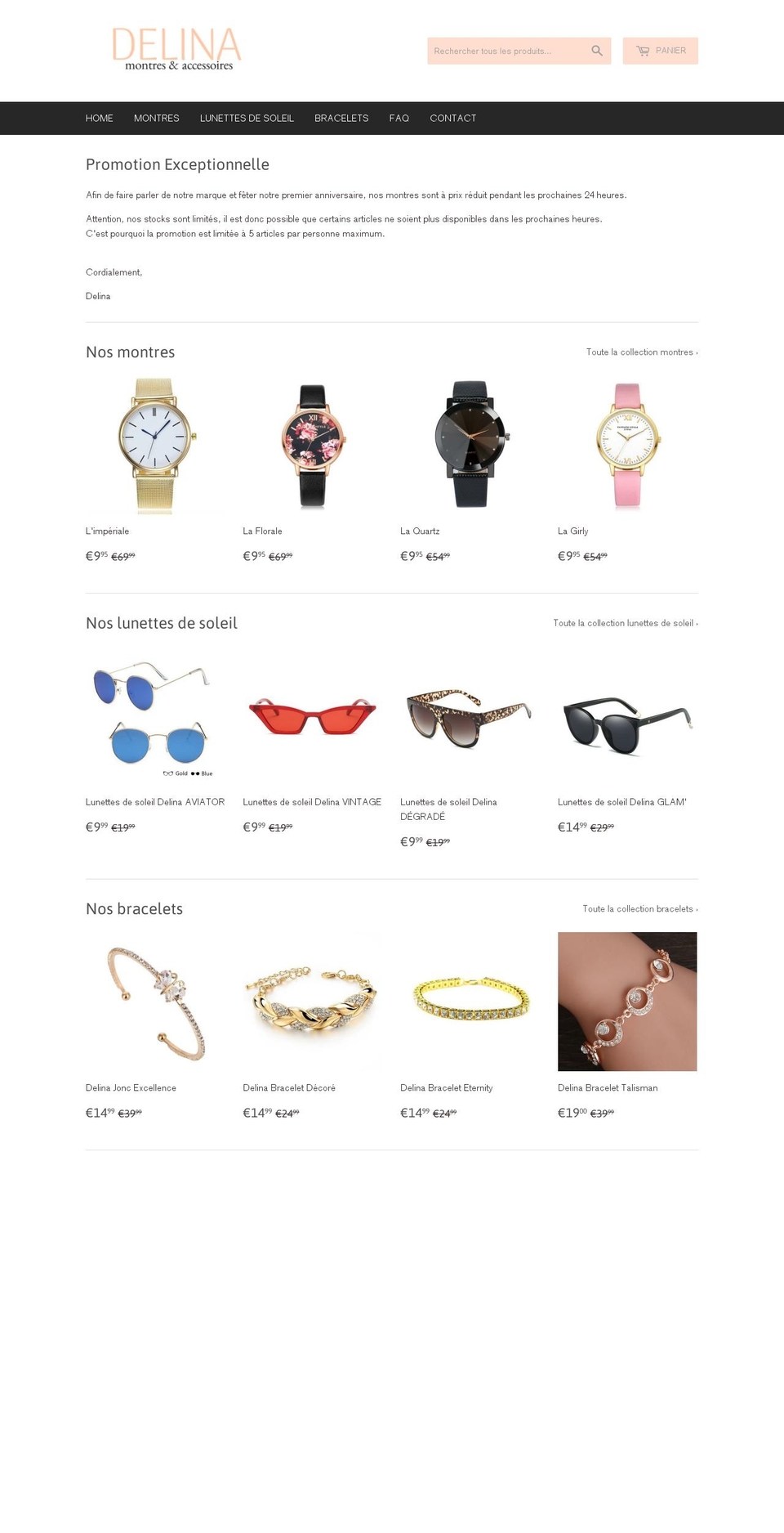 delina.fr shopify website screenshot