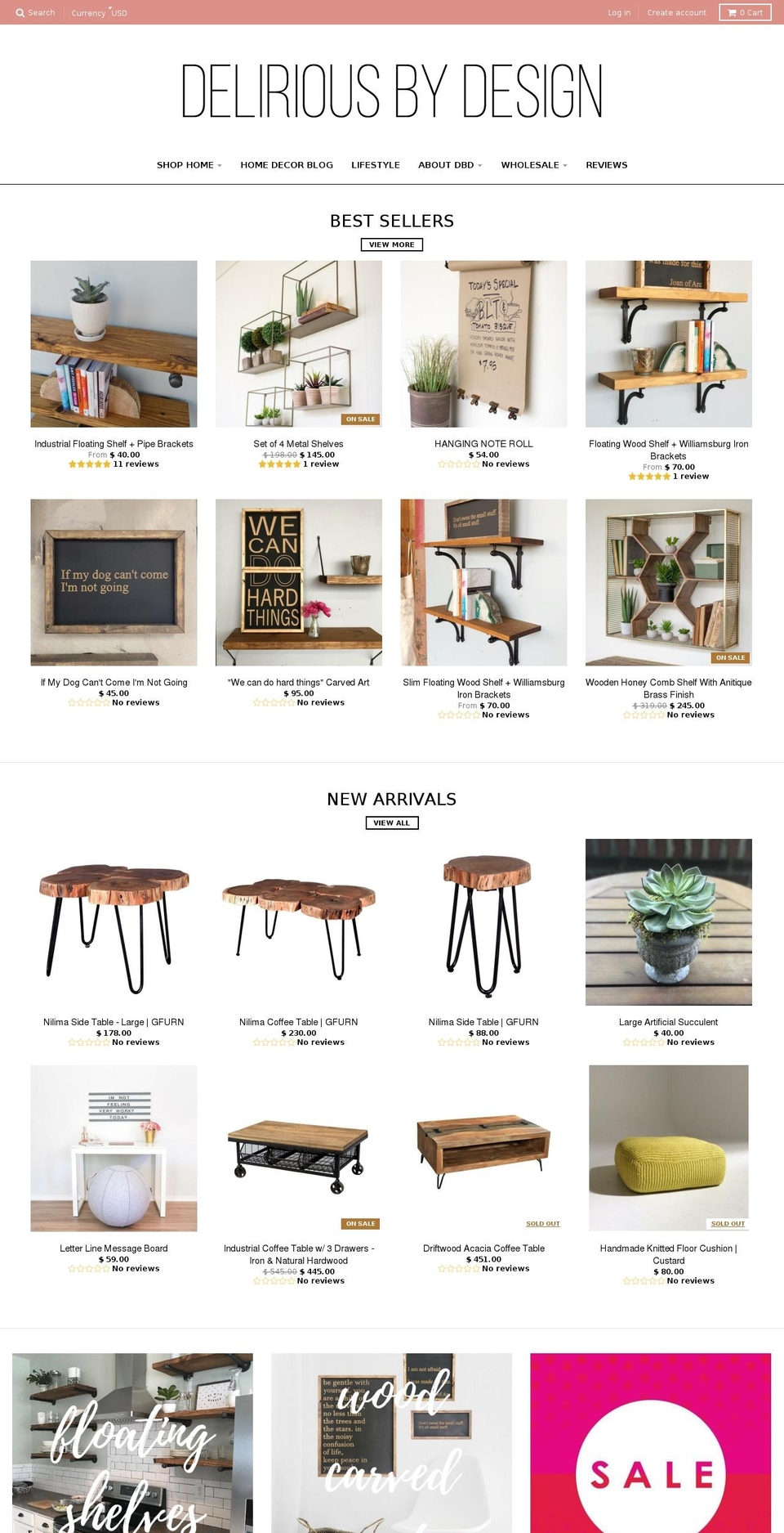 deliriousbydesign.com shopify website screenshot