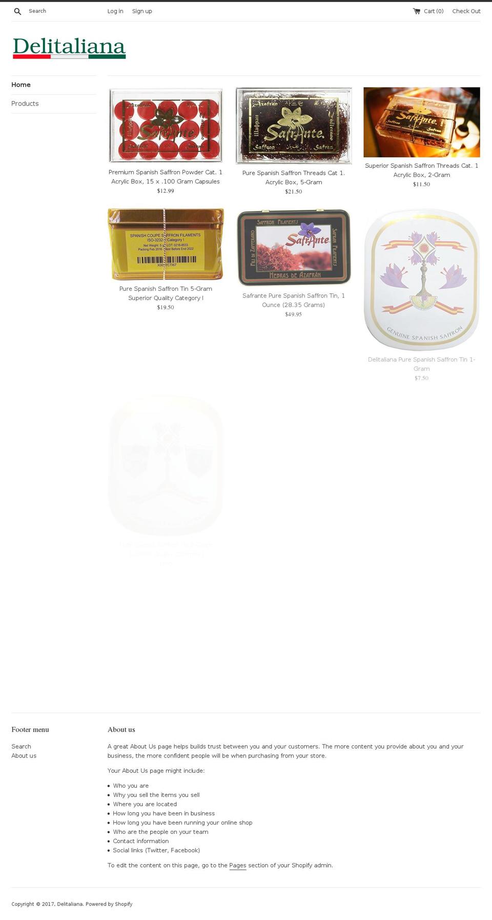 delitaliana.com shopify website screenshot