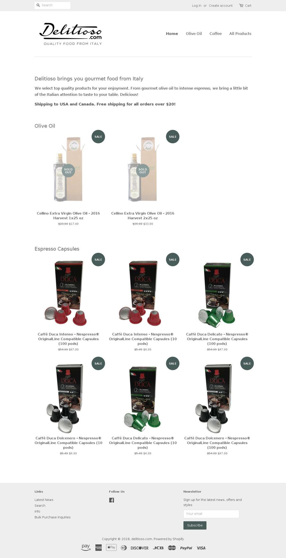delitioso.com — Shopify storefront screenshot