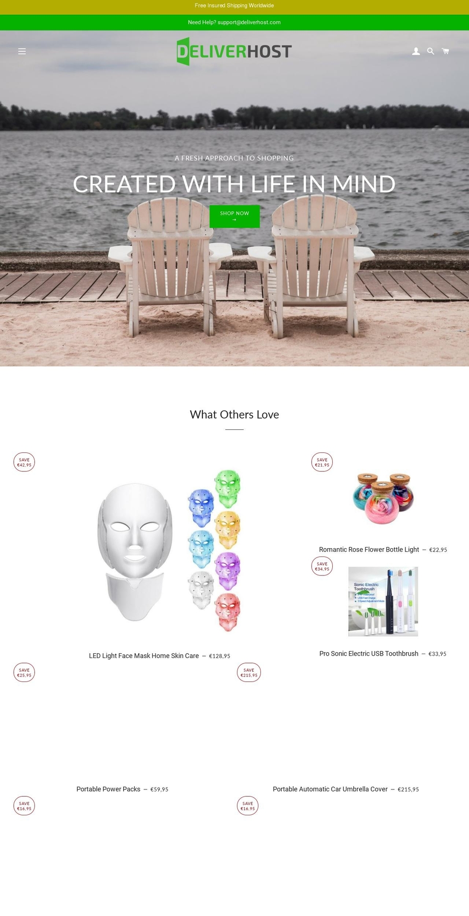 deliverhost.com — Shopify storefront screenshot