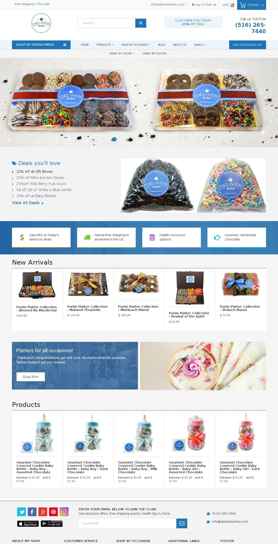 deliverkosher.com shopify website screenshot