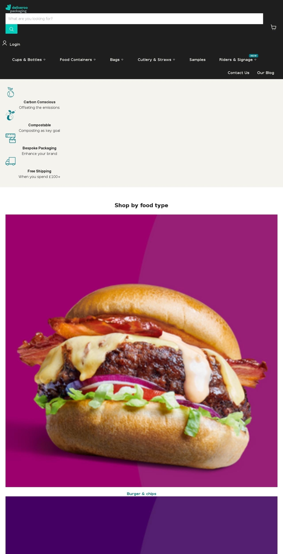 deliveroo-packaging.com — Shopify storefront screenshot