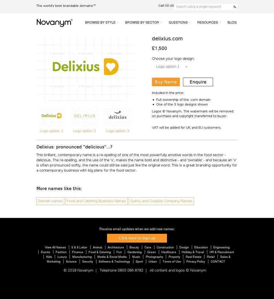 delixius.com shopify website screenshot