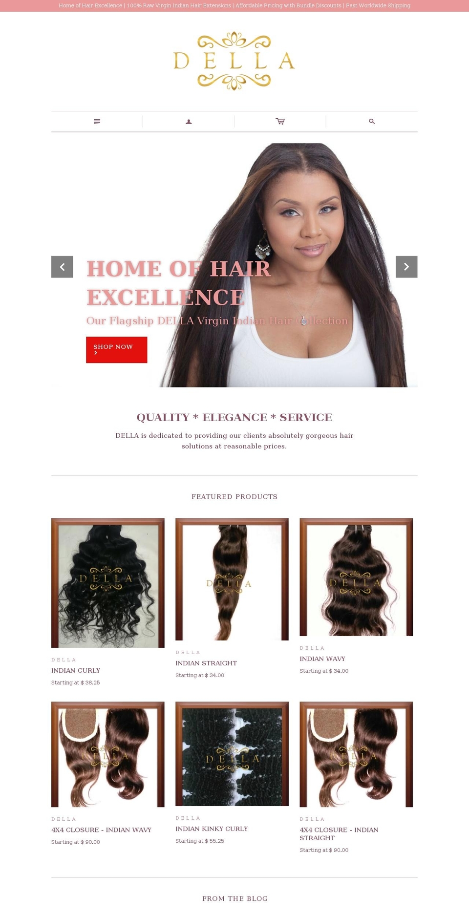 dellabeauty.com shopify website screenshot