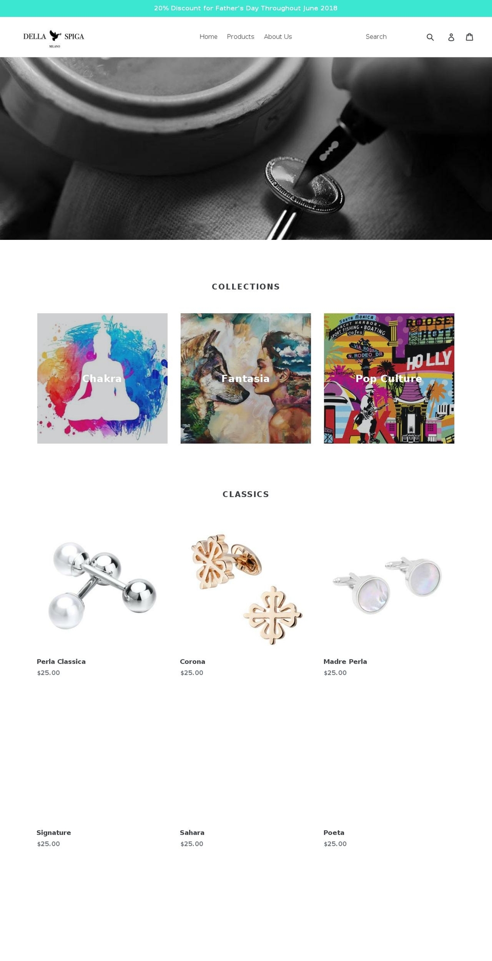 dellaspigamilano.com — Shopify storefront screenshot