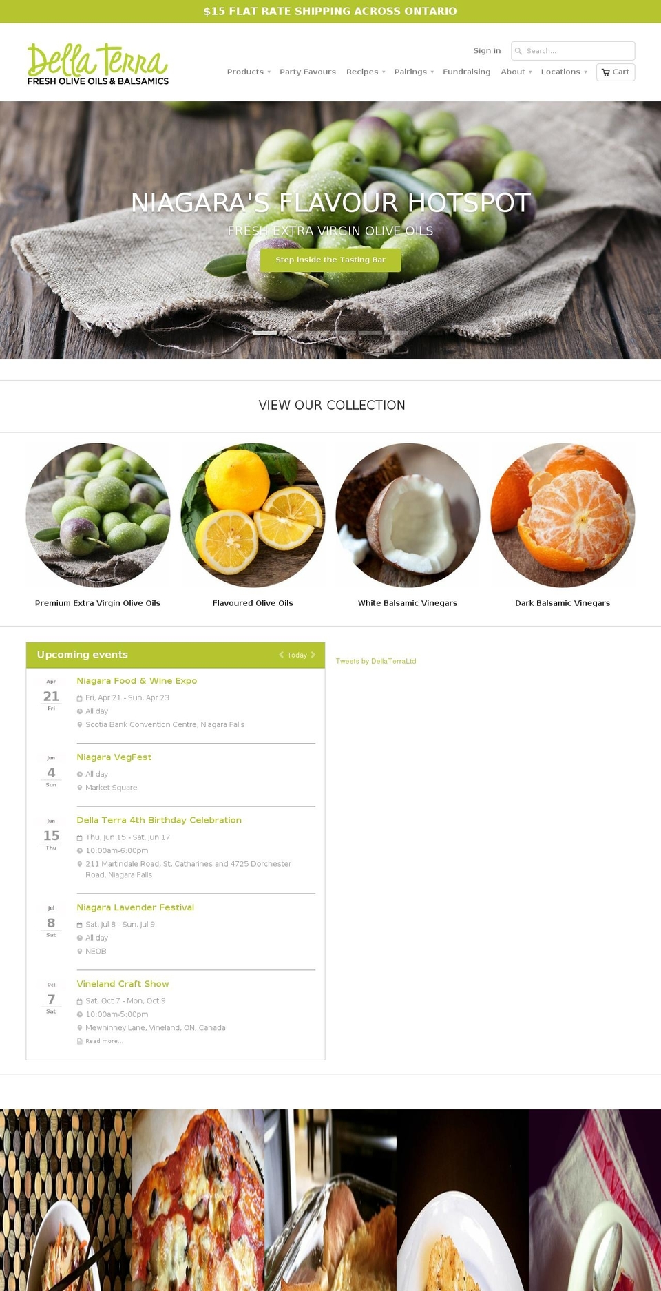 dellaterraoilandvinegar.ca shopify website screenshot