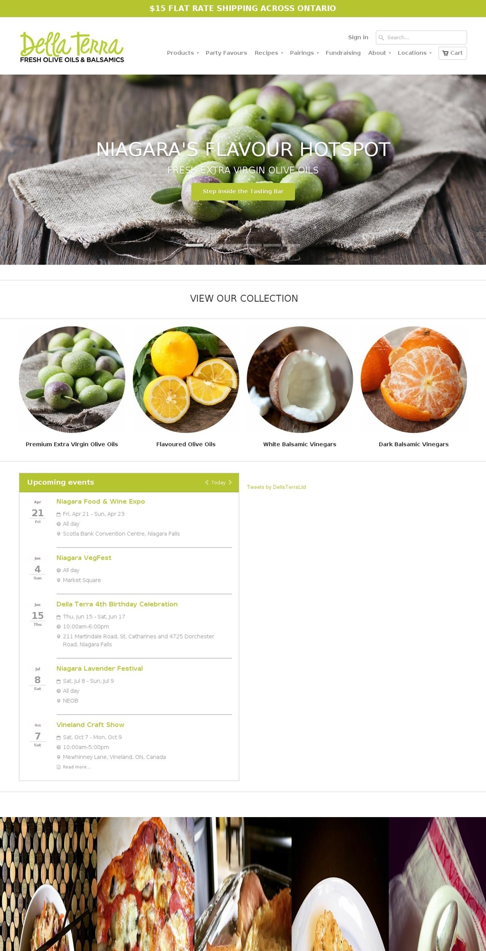 dellaterraoilandvinegar.com shopify website screenshot
