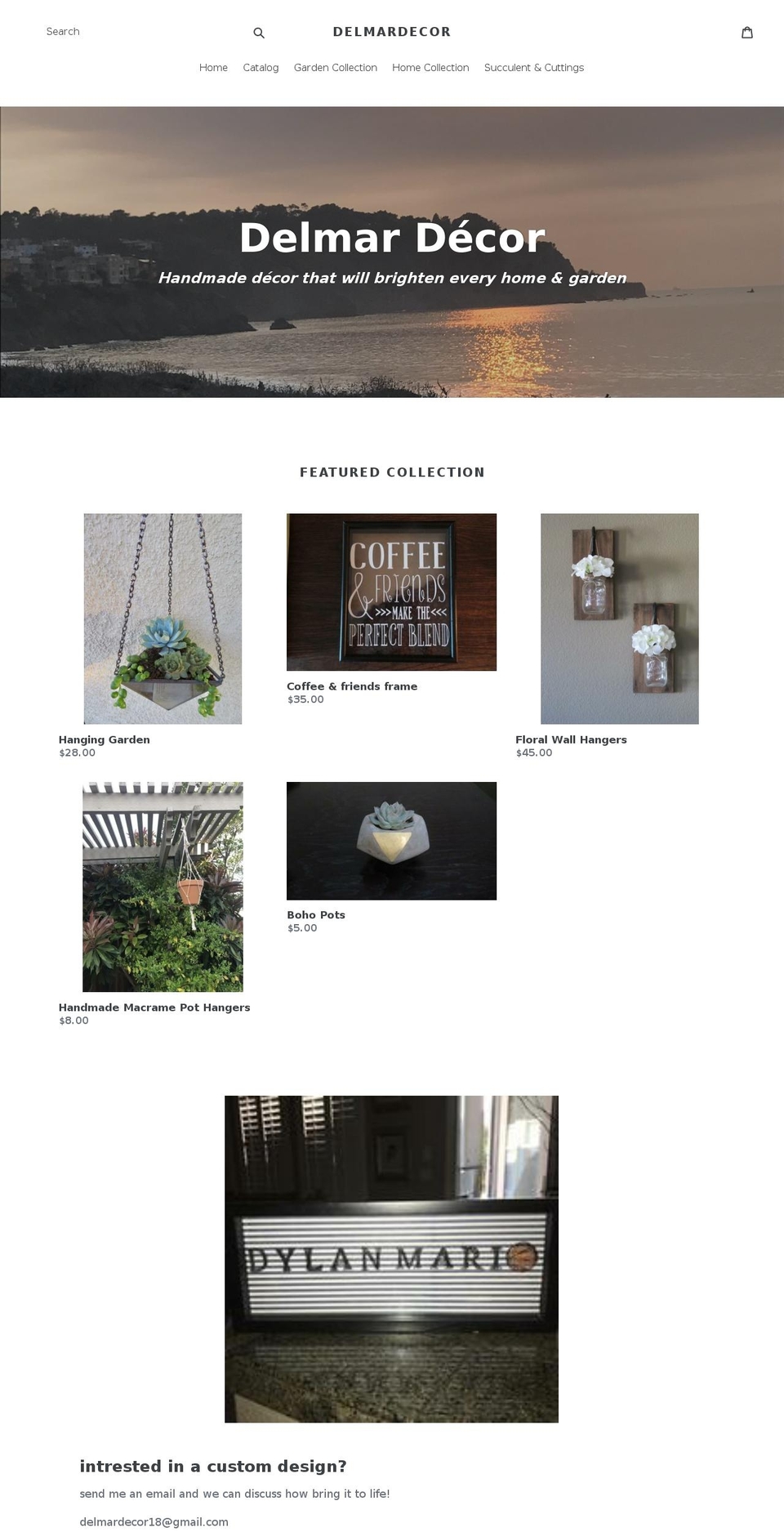 delmardecor.com shopify website screenshot