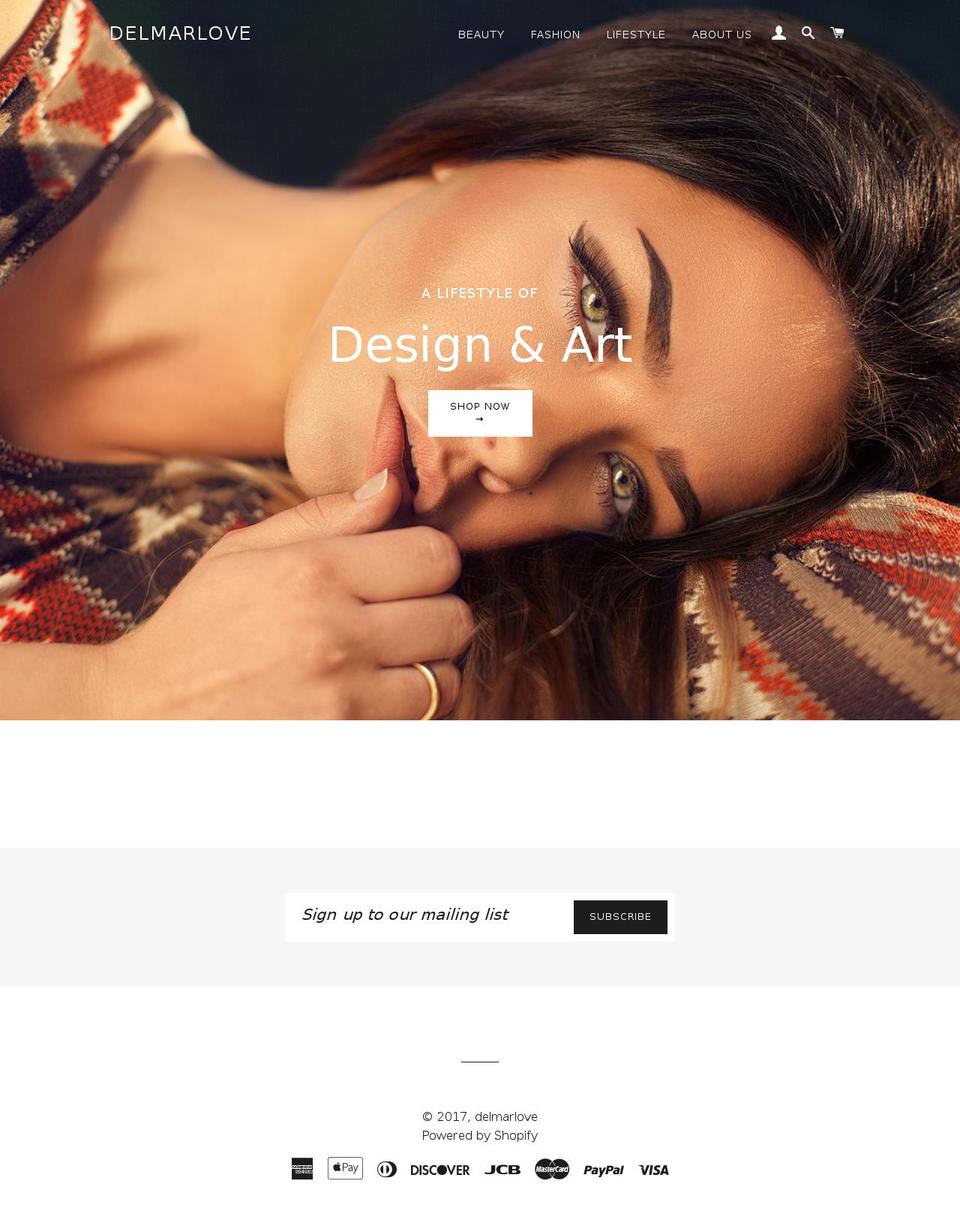 delmarlove.com shopify website screenshot