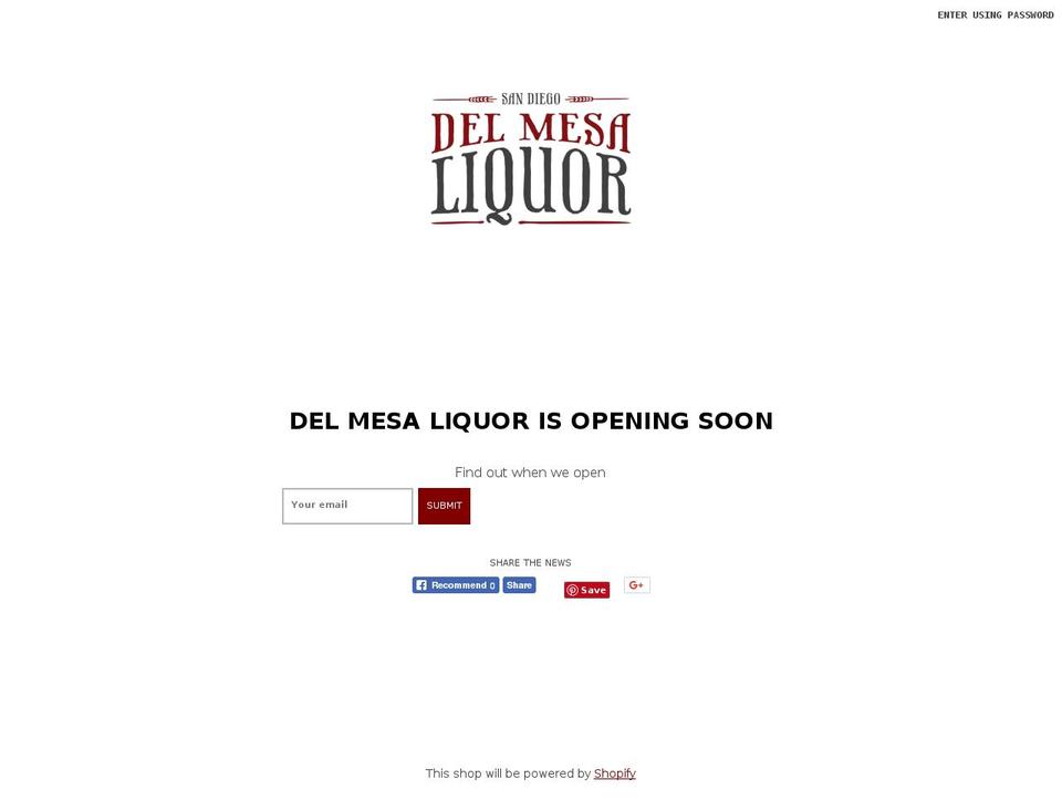 delmesaliquor.com — Shopify storefront screenshot