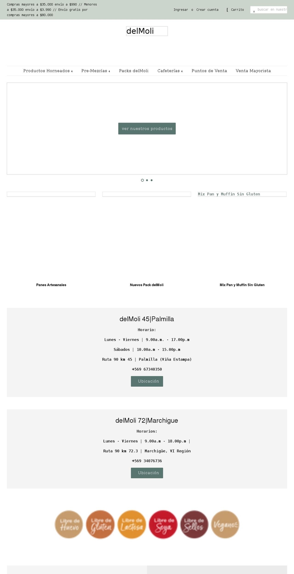 delmoli.cl shopify website screenshot