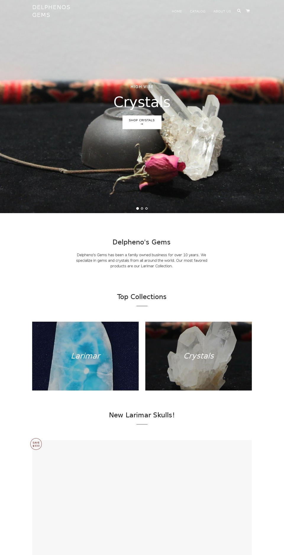 delphenosgems.com — Shopify storefront screenshot