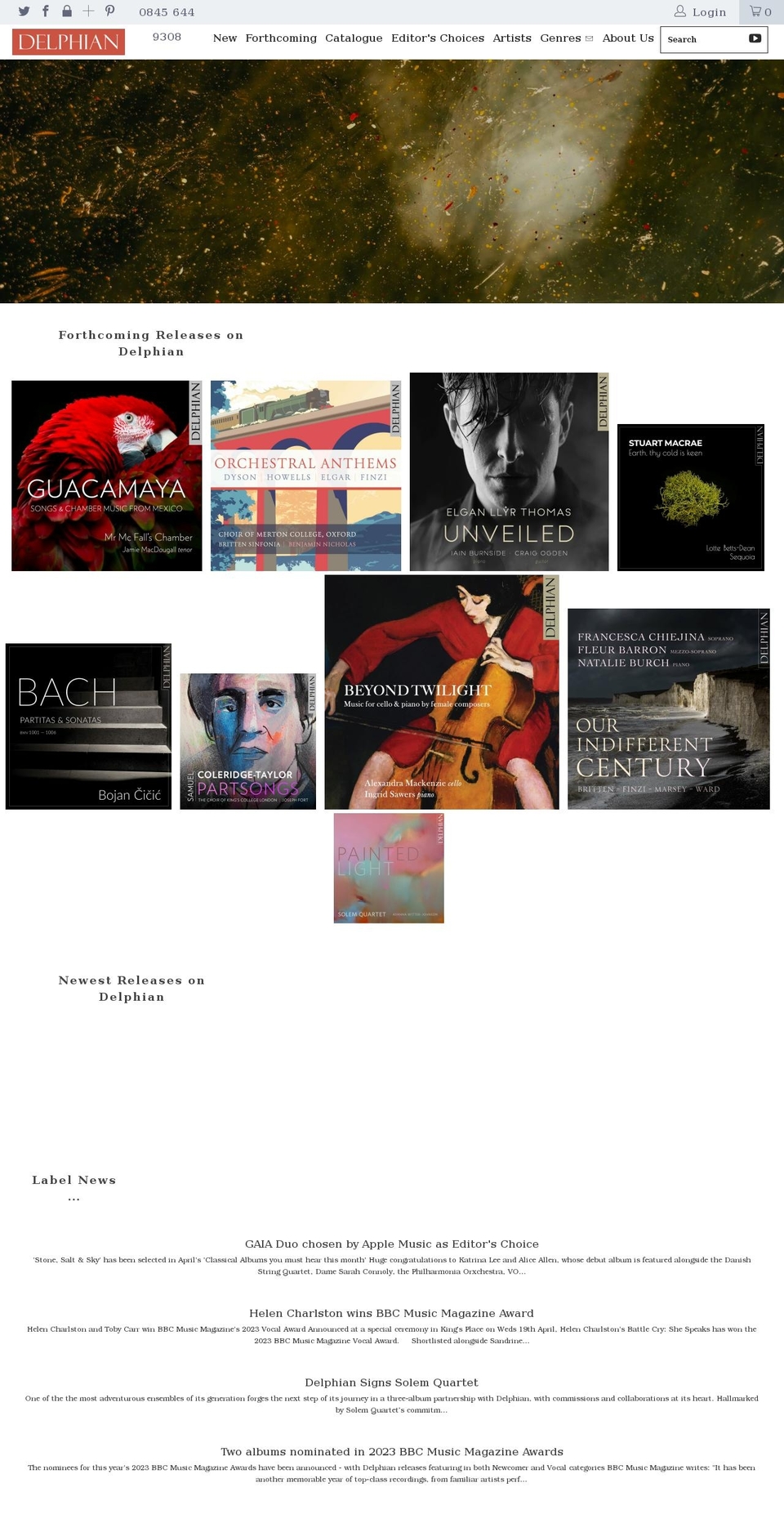 delphianrecords.com shopify website screenshot