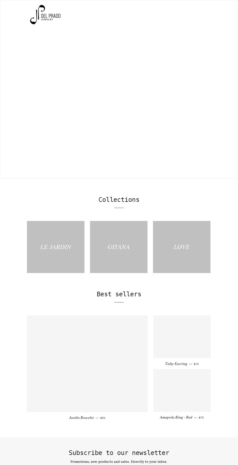 delpradojewelry.com shopify website screenshot