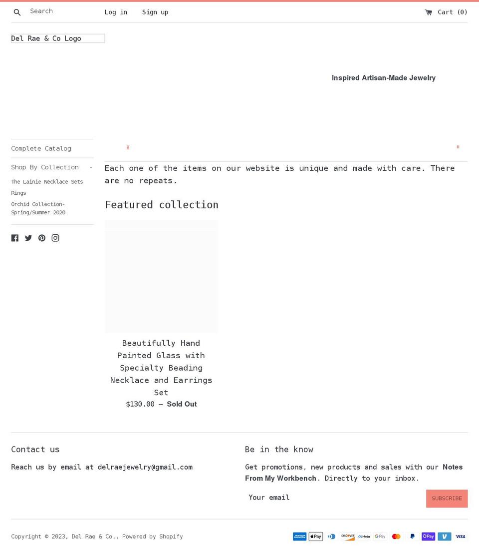 delraeandco.com shopify website screenshot