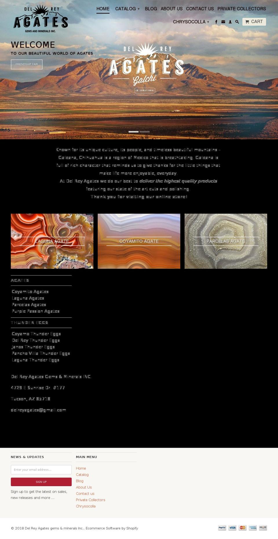 delreyagates.com — Shopify storefront screenshot
