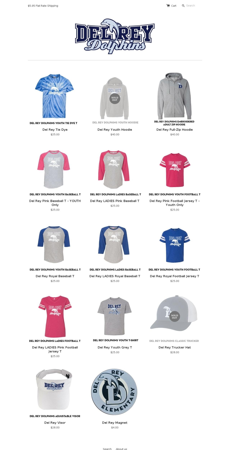 delreydolphins.com shopify website screenshot