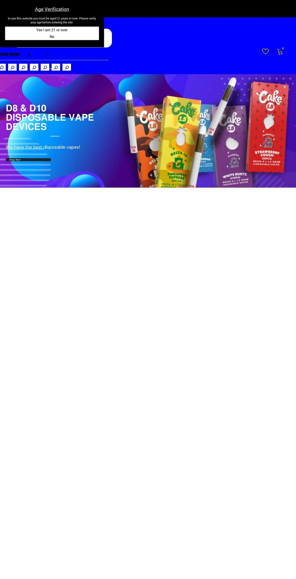 delta8store.com shopify website screenshot