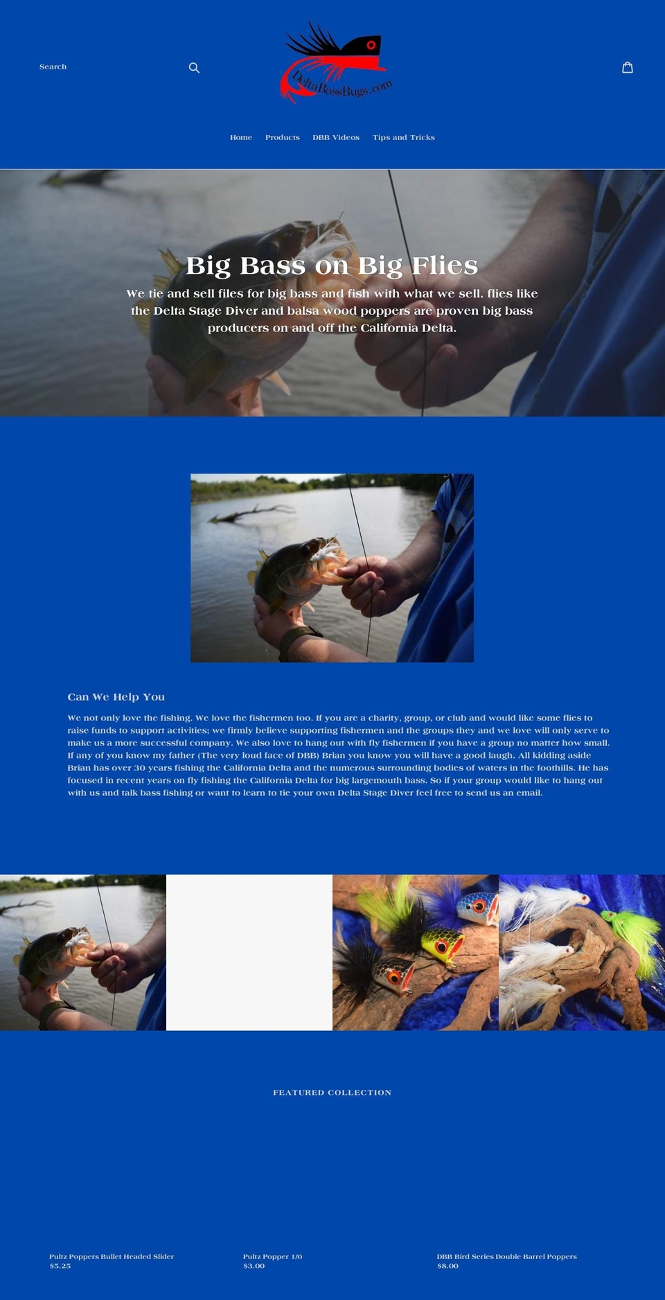 deltabassbugs.com — Shopify storefront screenshot