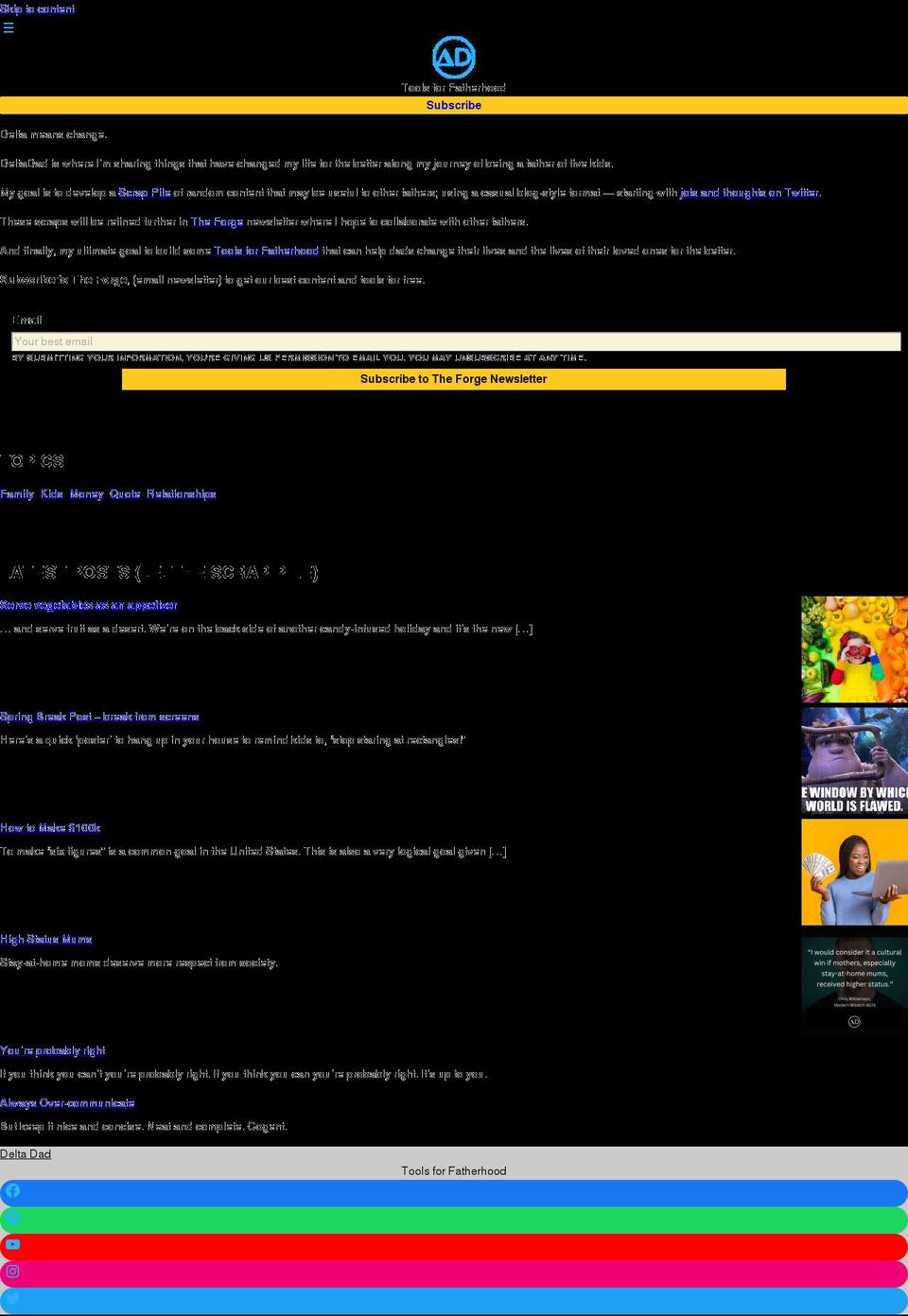 deltadad.com shopify website screenshot