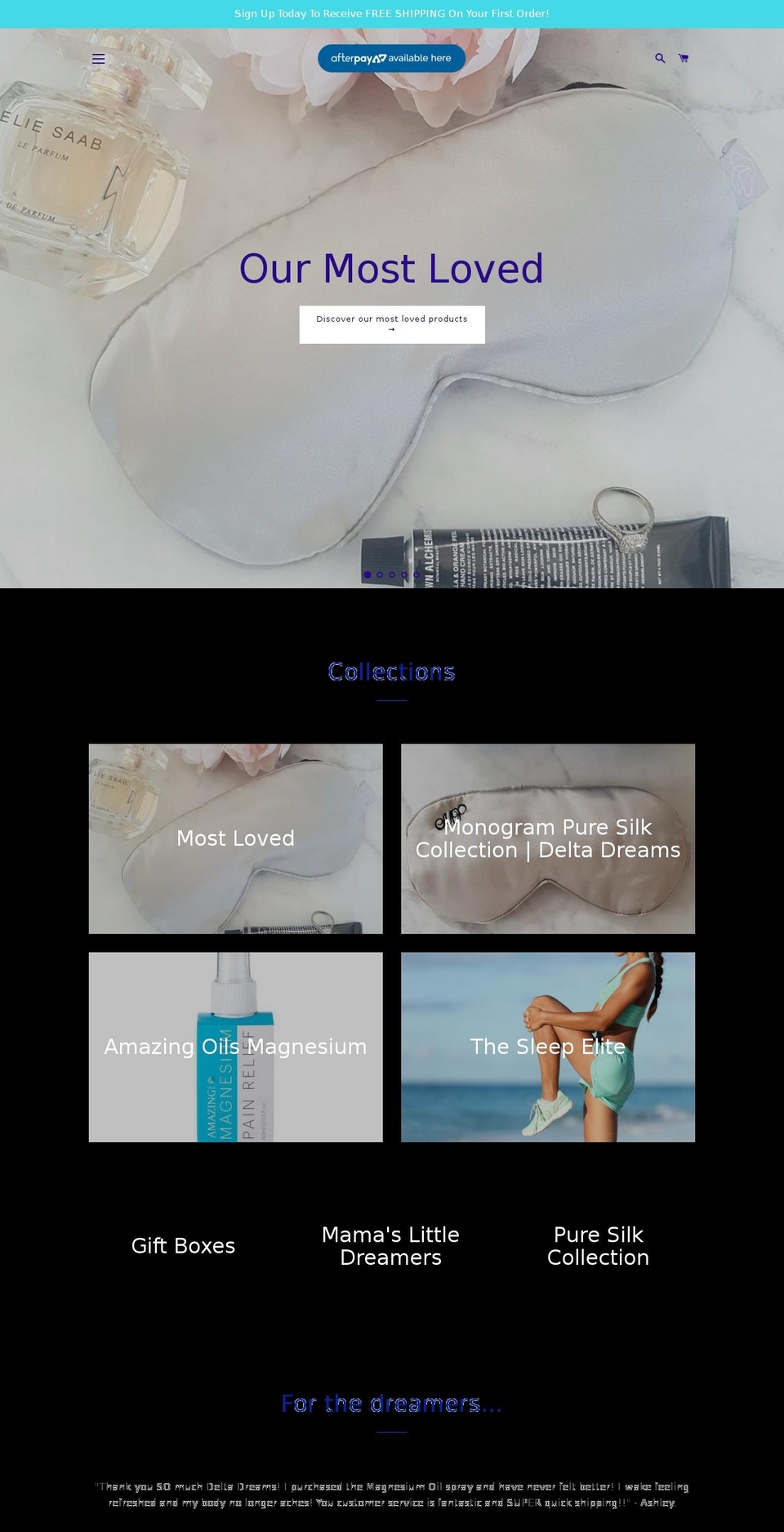 deltadreams.com.au shopify website screenshot