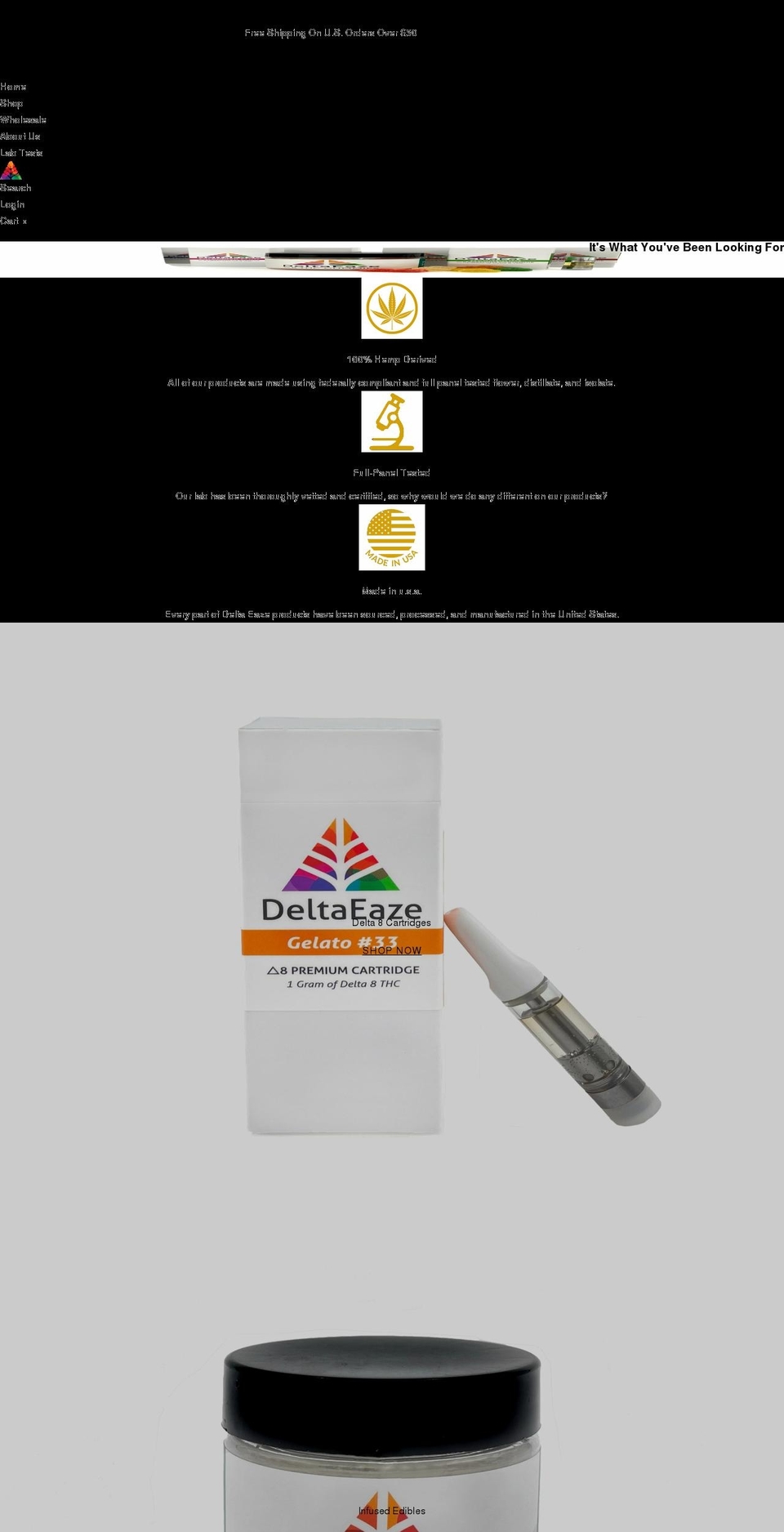 deltaeaze.com shopify website screenshot