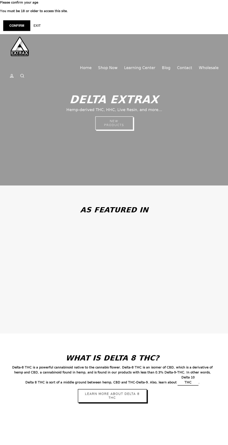 deltaextract.com shopify website screenshot