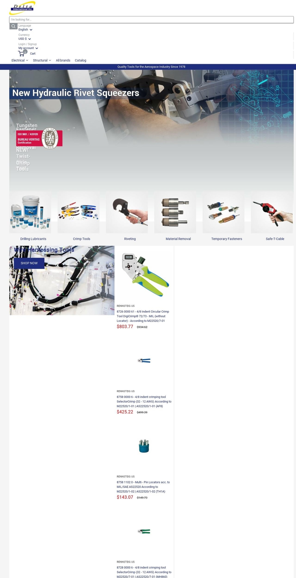 deltaintl.com shopify website screenshot