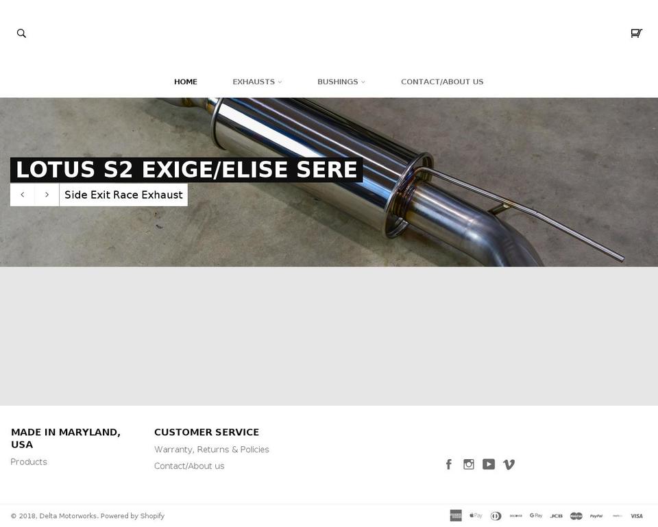deltamotorworks.com — Shopify storefront screenshot