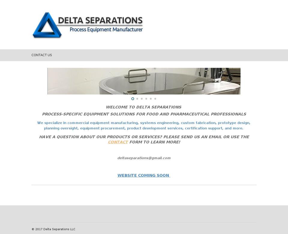 deltaseparations.com shopify website screenshot