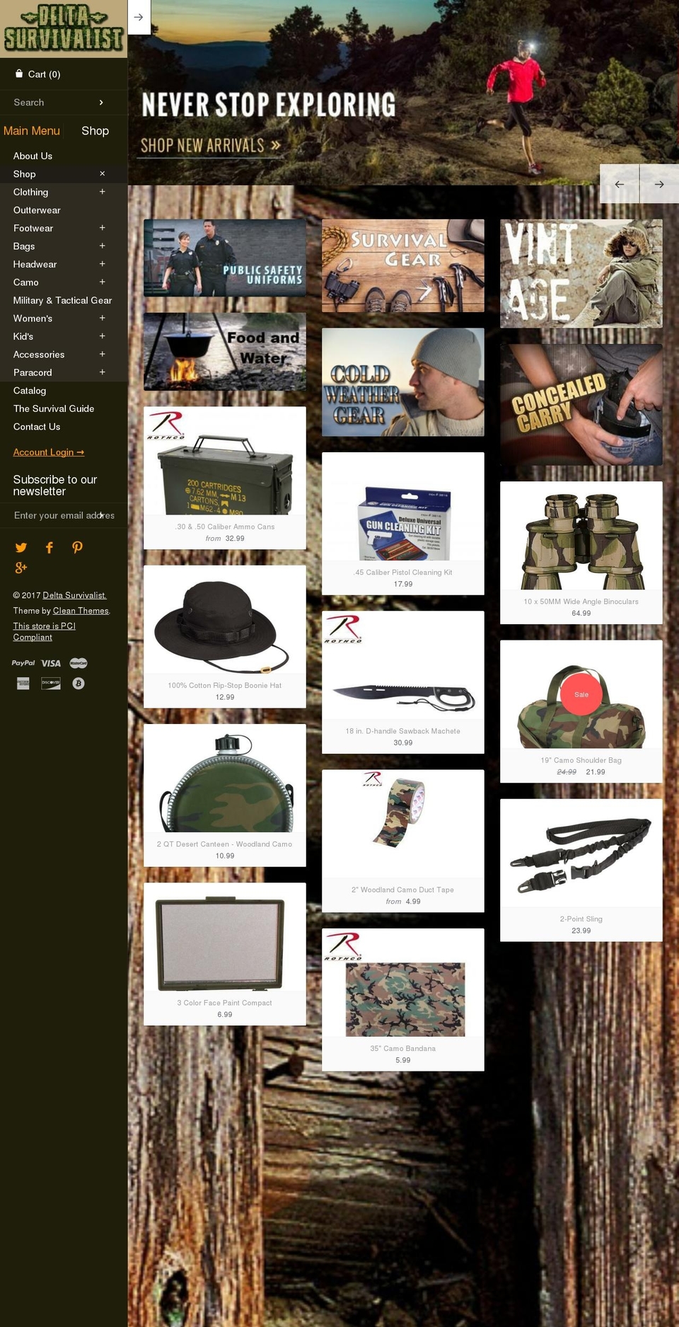 Masonry Shopify theme site example deltasurvivalist.com